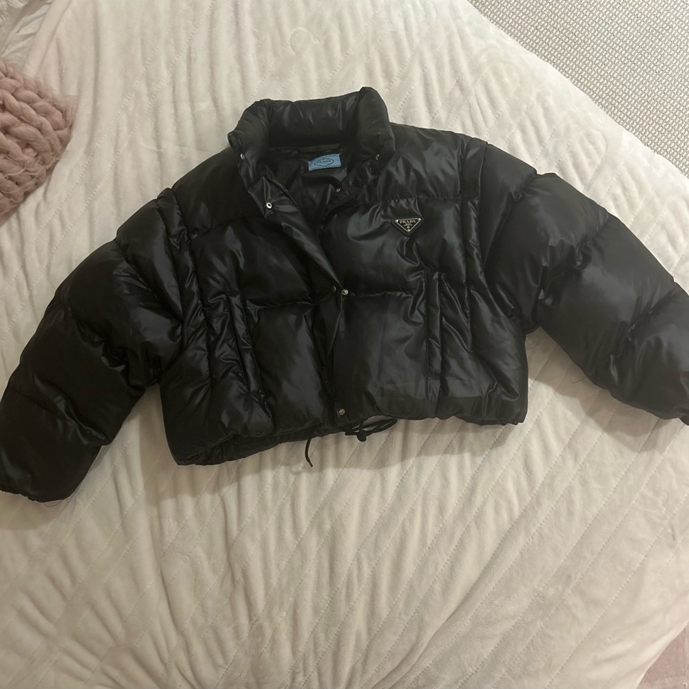 Black Prada puffer jacket. Medium.